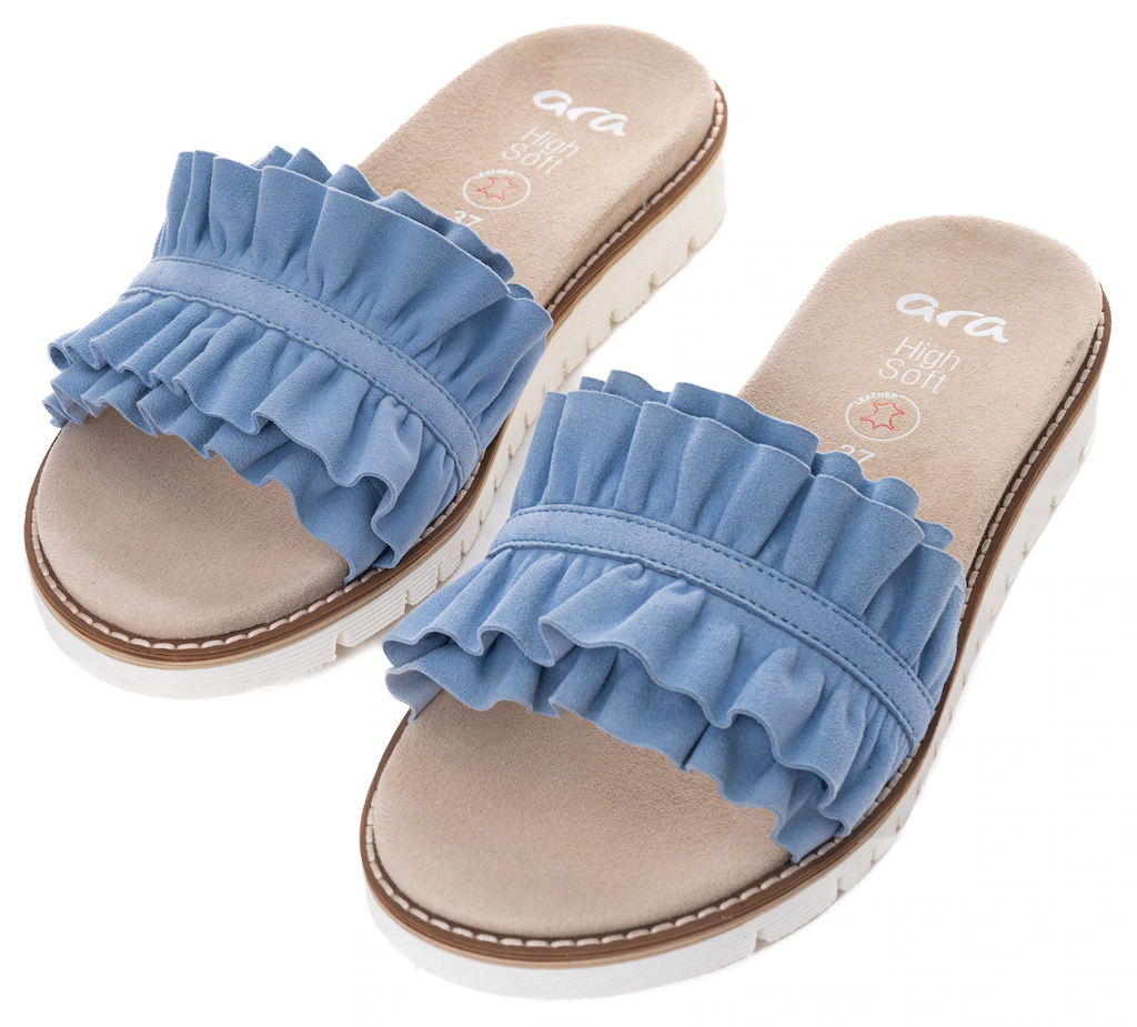 Ara Pantolette "KENT", Slides, Flats, Sandale mit geraffter Bandage günstig online kaufen