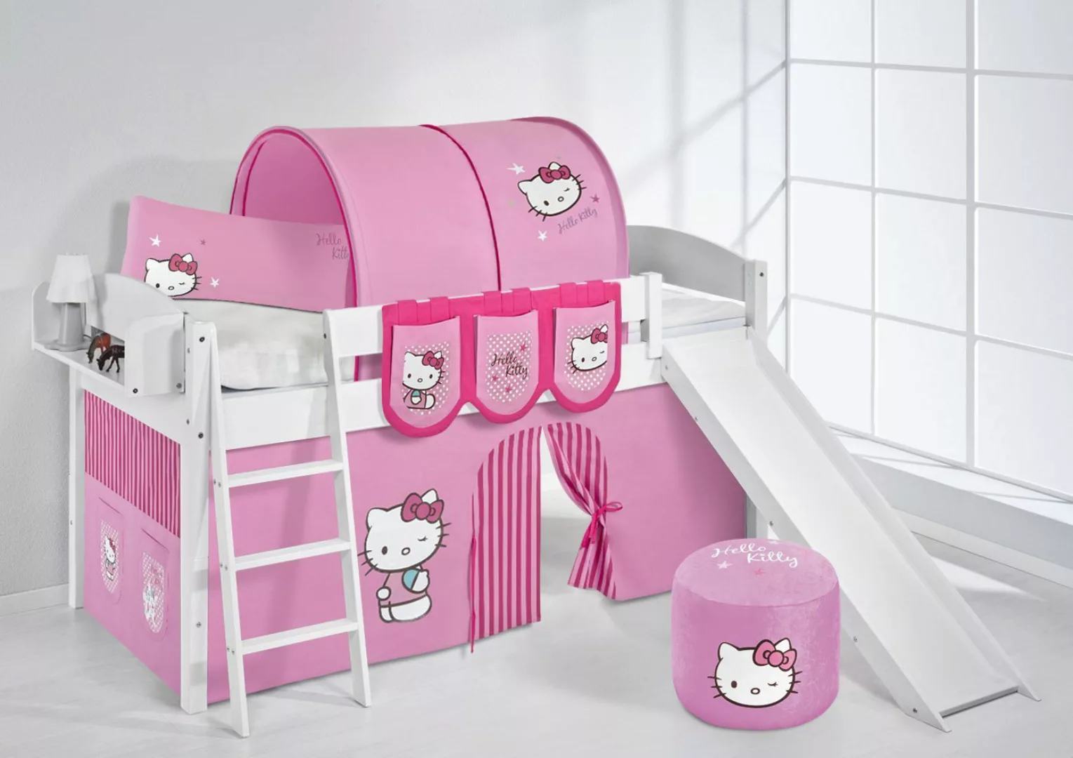 Lilokids Hochbett Spielbett IDA 4106 Hello Kitty - Teilbares Systemhochbett günstig online kaufen