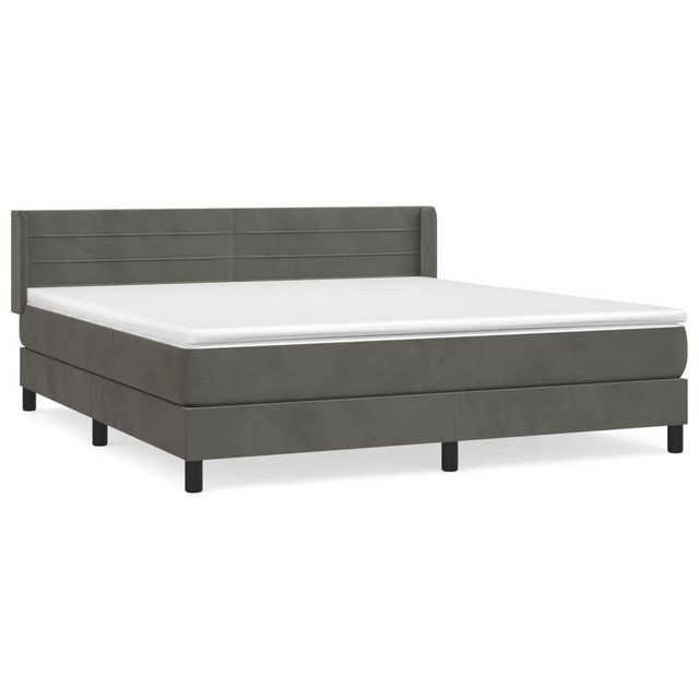 furnicato Bett Boxspringbett mit Matratze Dunkelgrau 160x200 cm Samt günstig online kaufen