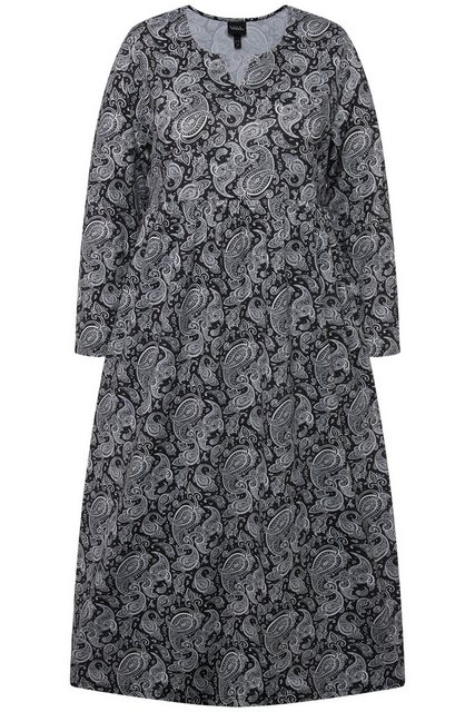 Ulla Popken Sommerkleid Kleid Jersey mit Paisleymuster Tunika-Ausschnitt günstig online kaufen