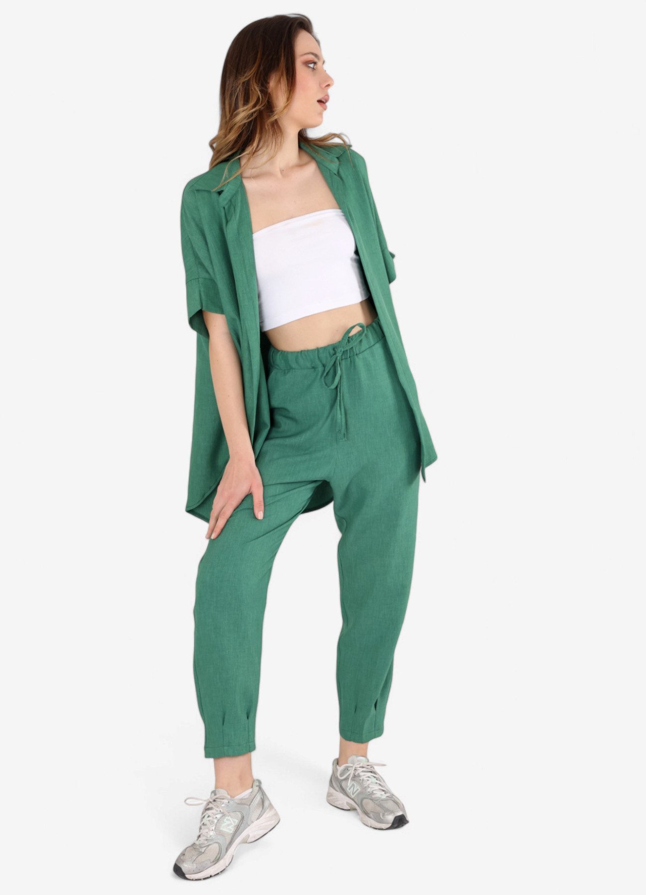 fashionshowcase Schlupfhose Schlupfhose Damen Hose Leinenoptik günstig online kaufen