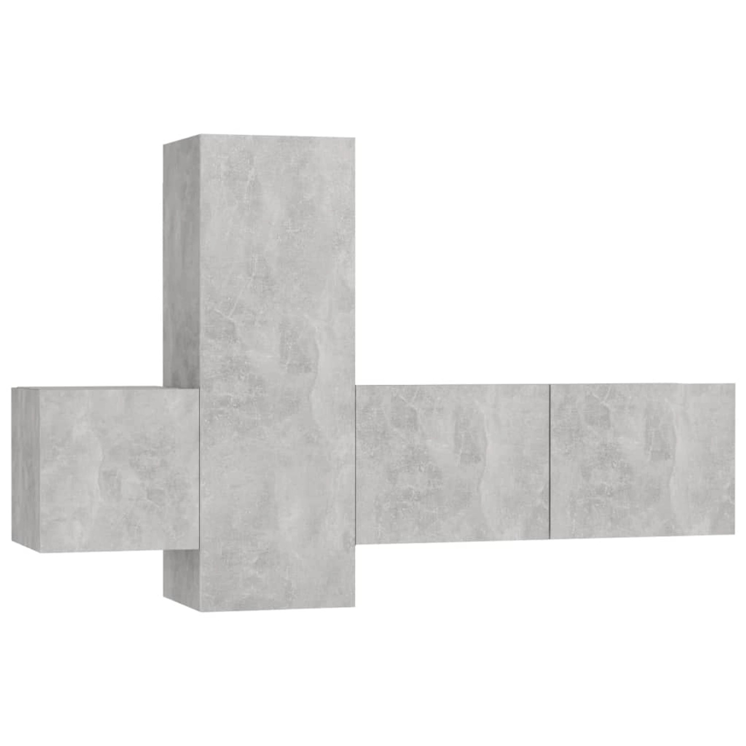 vidaXL 3-tlg. TV-Schrank-Set Betongrau Holzwerkstoff 9 günstig online kaufen