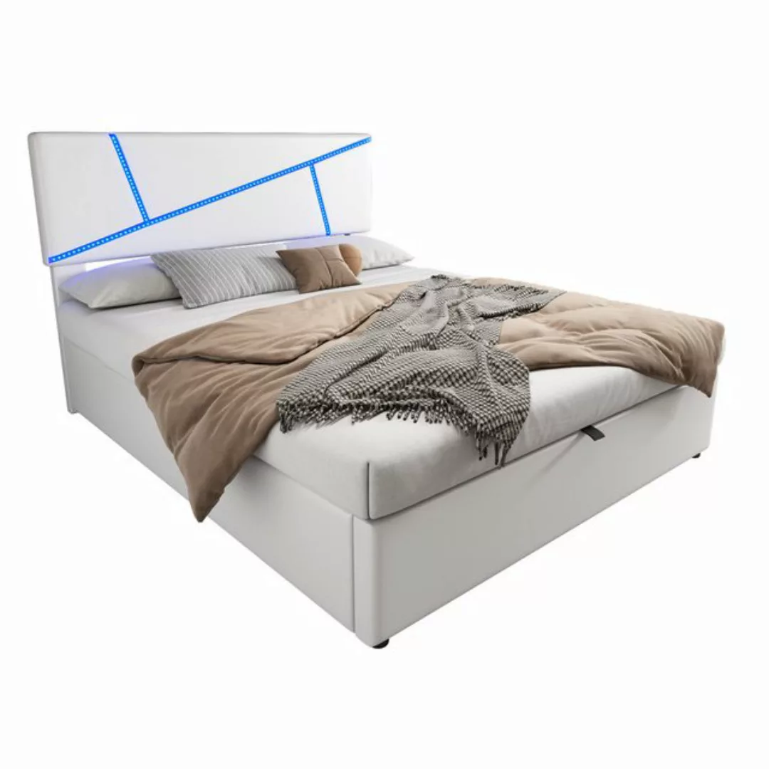 Celya Polsterbett Polsterbett mit LED,140 cm, Doppelbett mit Lattenrost, Dr günstig online kaufen