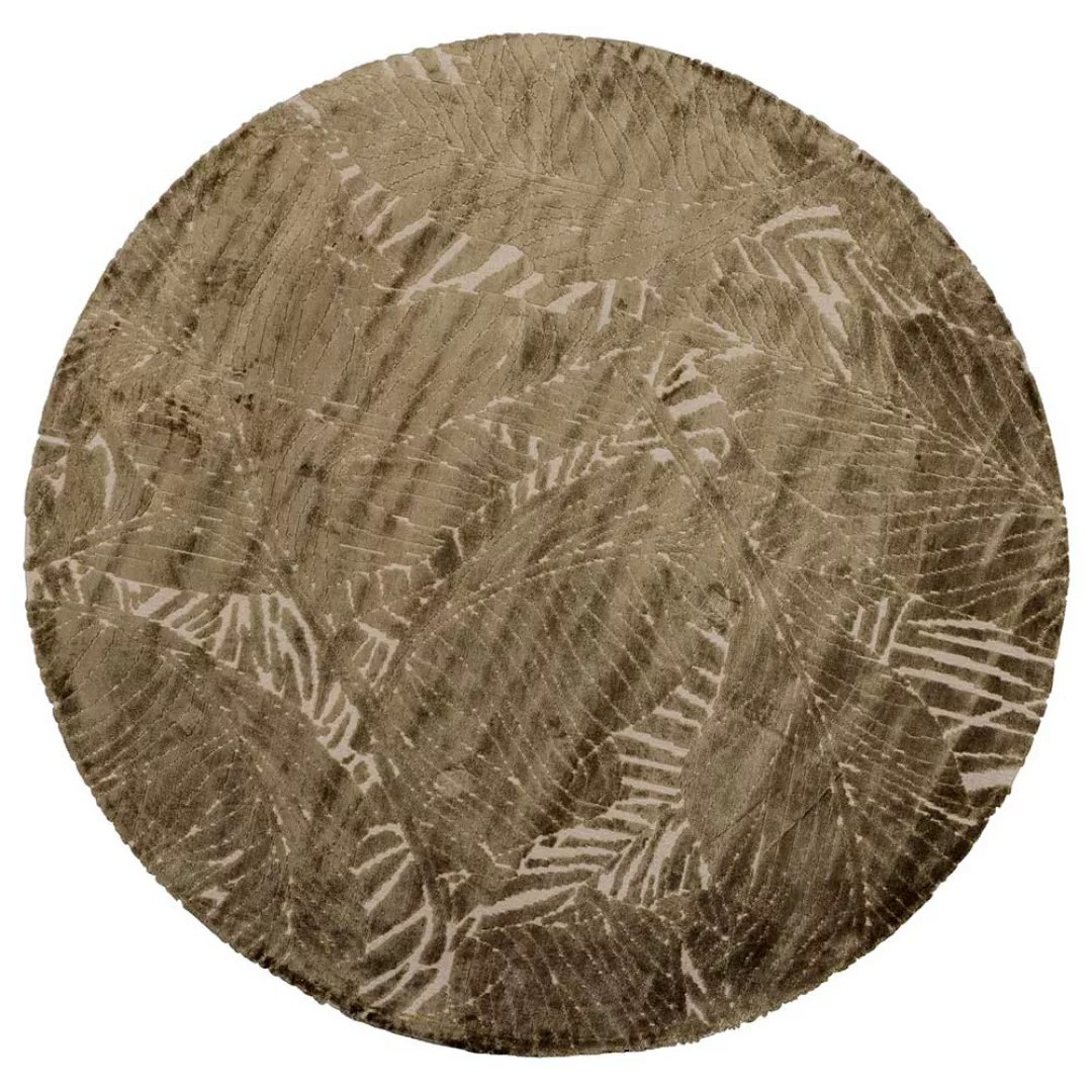 Runder Teppich 200 cm Durchmesser Blättermuster Palmen günstig online kaufen