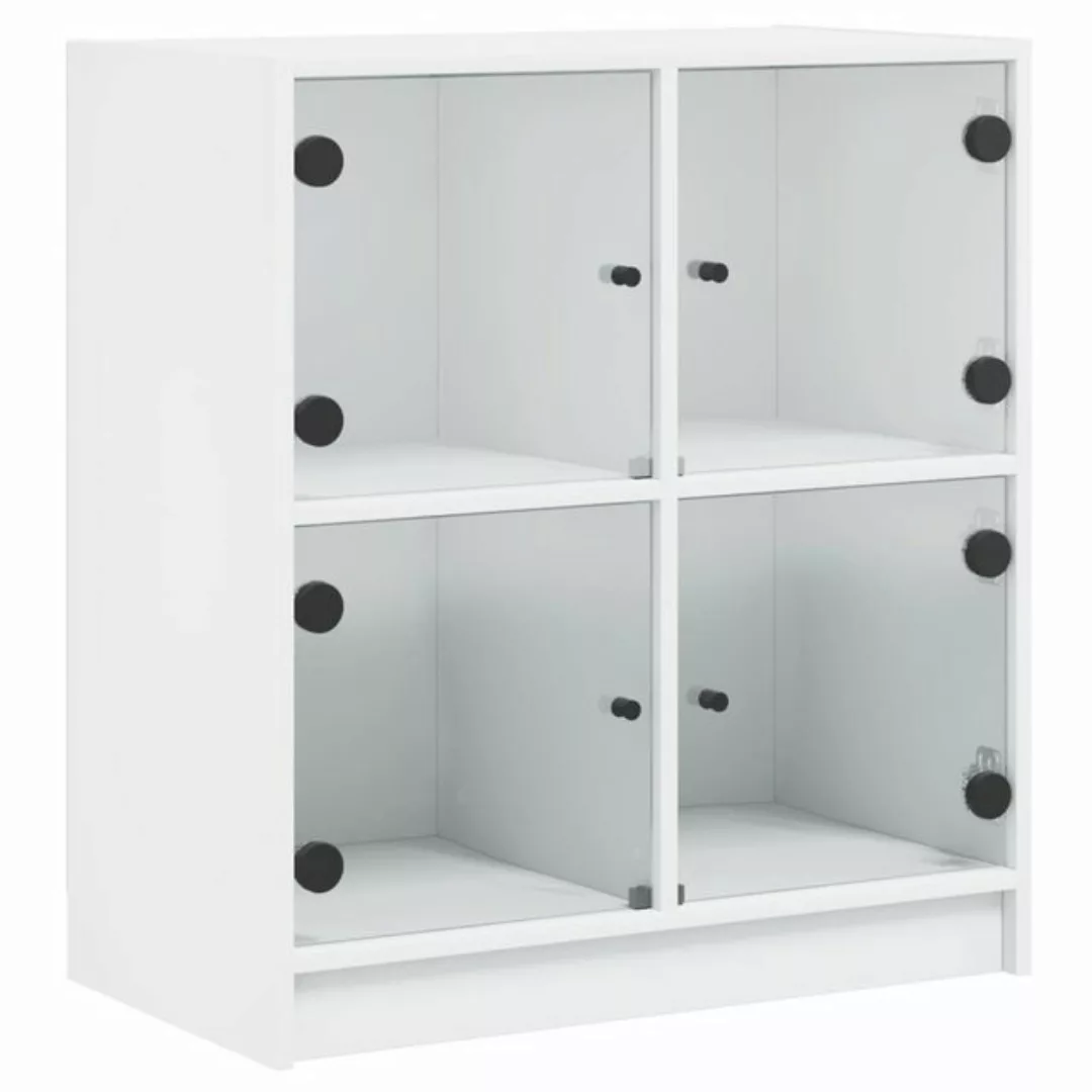 vidaXL Beistellschrank Beistellschrank mit Glastüren Weiß 68x37x75,5 cm (1- günstig online kaufen