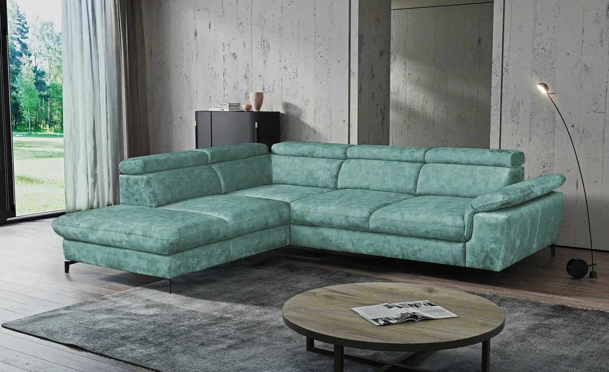 switch Ecksofa  Alegra ¦ grün ¦ Maße (cm): B: 277 H: 93 T: 237 Polstermöbel günstig online kaufen