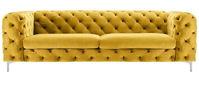 Xlmoebel Sofa Neues modernes Luxusmöbel: Gelbes Dreisitzer Chesterfield-Sof günstig online kaufen