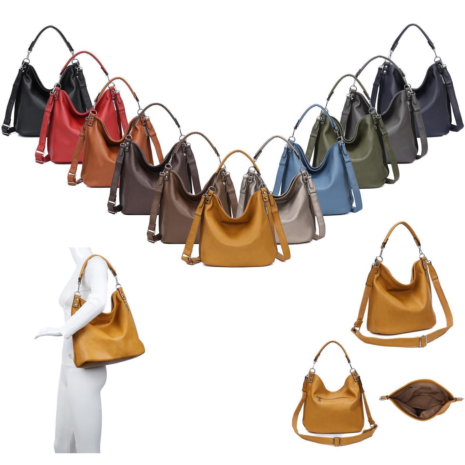 ITALYSHOP24 Schultertasche DAMEN XXL SHOPPER HOBO günstig online kaufen