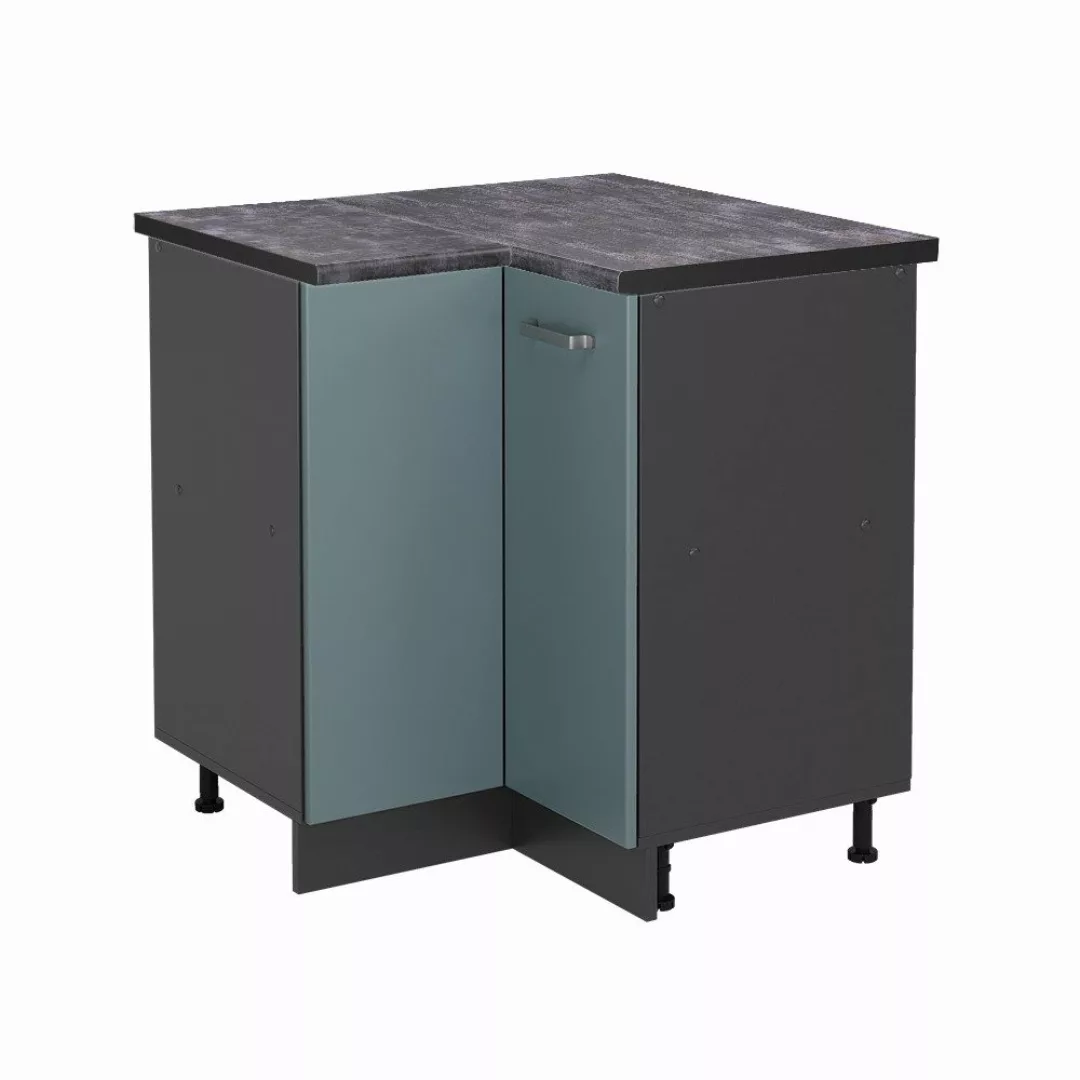 Vicco Eckunterschrank R-Line, Blau-Grau/Anthrazit, 75.6 cm, günstig online kaufen