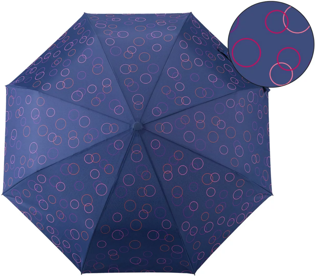 EuroSCHIRM Taschenregenschirm "Umwelt-Taschenschirm, marine, Kreise pink", günstig online kaufen