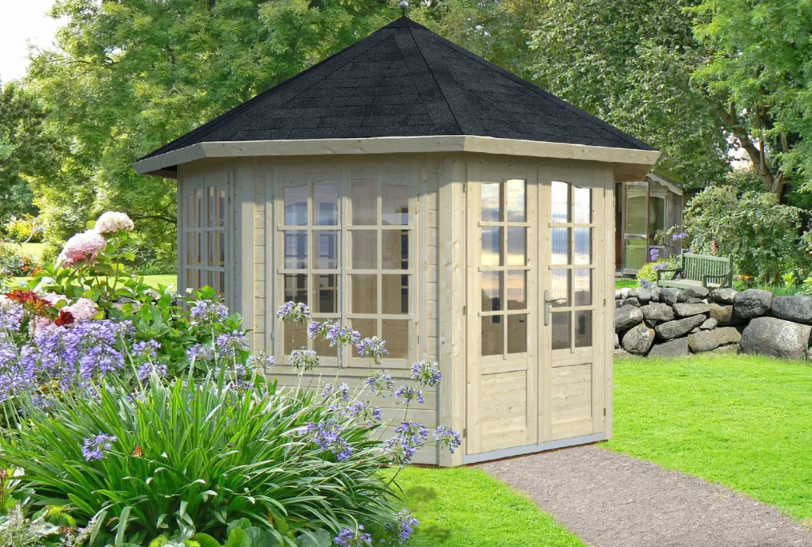 Palmako Gartenhaus "Pavillon Veronica", naturbelassen günstig online kaufen