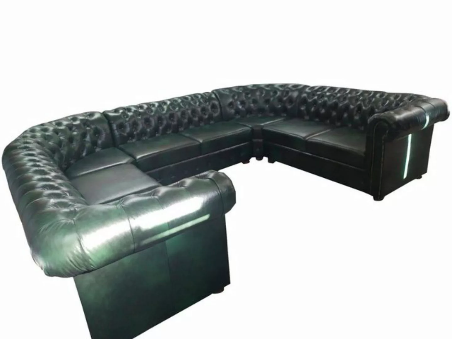 Xlmoebel Ecksofa Neues Grünes Chesterfield U-Form Ledersofa Eckgarnitur, He günstig online kaufen