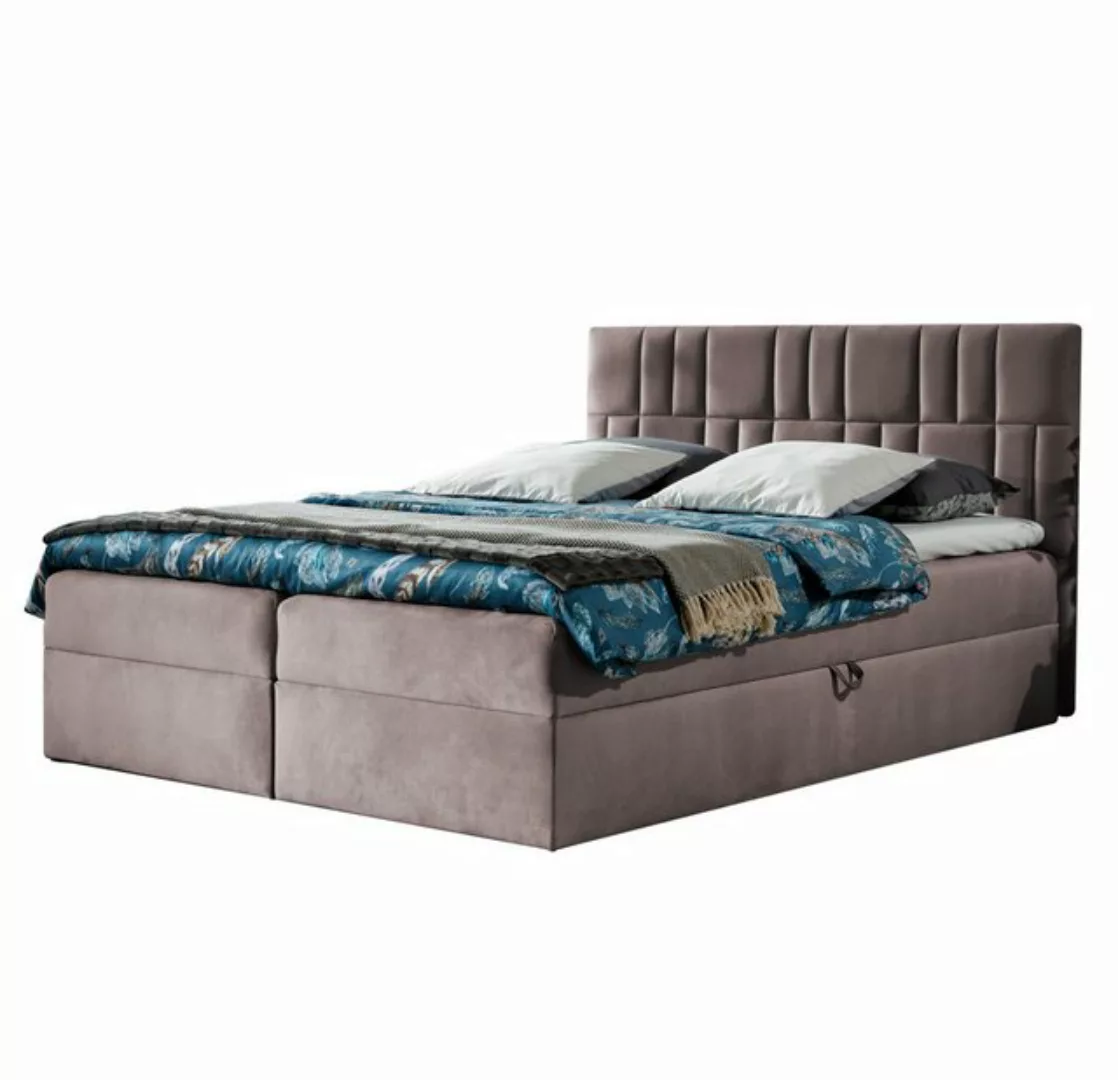 Furnix Boxspringbett TREZO 3 120x200 Polsterbett mit Bettkasten und Topper günstig online kaufen