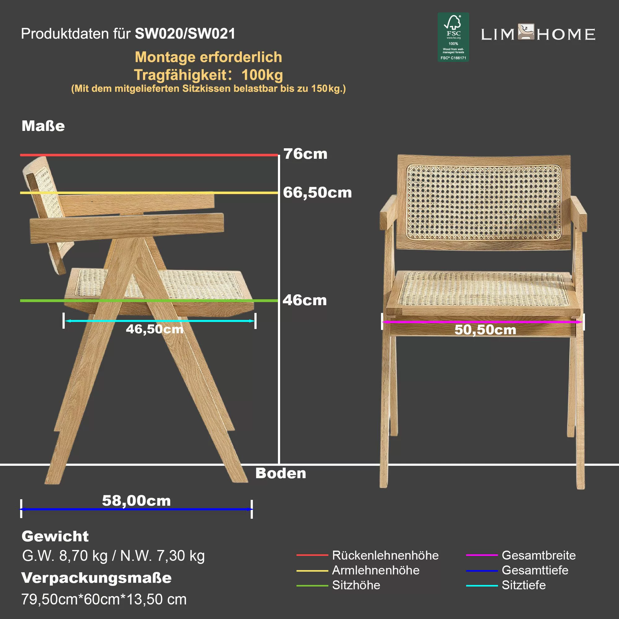LIM HOME Esszimmerstuhl SW020/SW021 (Packung, 2 günstig online kaufen