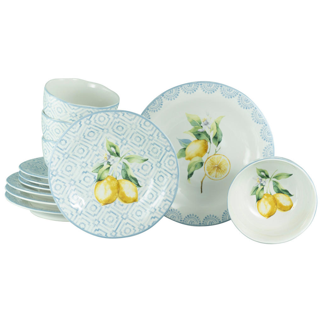 CreaTable Tafelservice Lemoncello bunt Steinzeug 12 tlg. günstig online kaufen