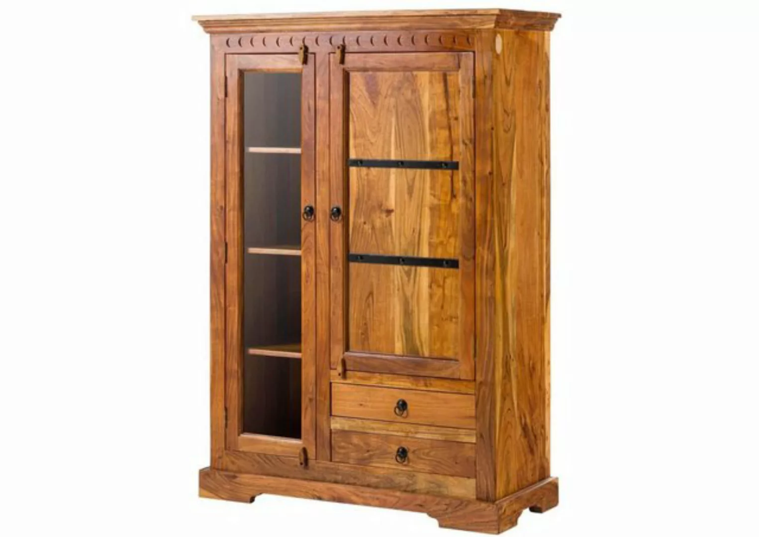 Massivmoebel24 Standvitrine Vitrine Akazie 110x45x155 honig  lackiert OXFOR günstig online kaufen