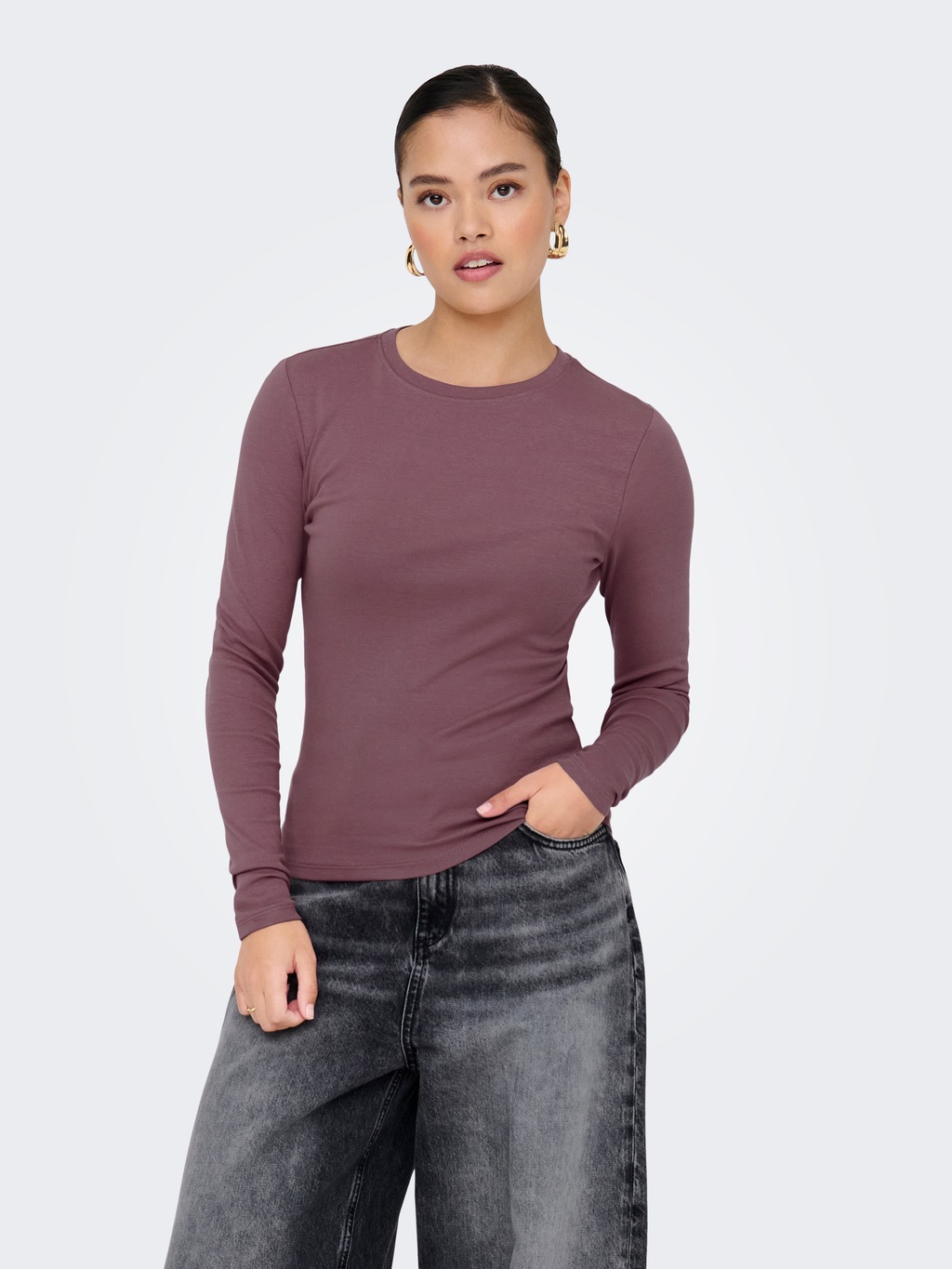 ONLY Langarmshirt "ONLRILEY O-NECK L/S TOP JRS" günstig online kaufen