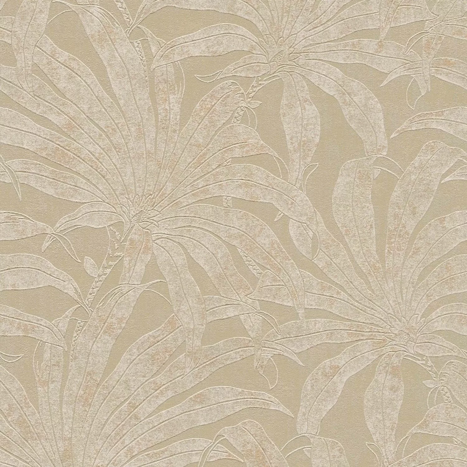 Bricoflor Metallic Tapete mit Palmenblättern Elegante Tapete für Wohnzimmer günstig online kaufen