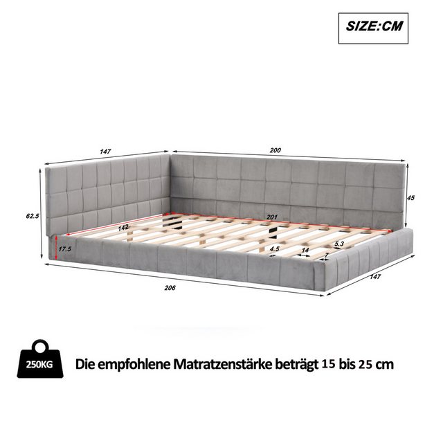 HAUSS SPOLE Schlafsofa 140*200 Multifunktionsbett mit Lattenrost aus Samtst günstig online kaufen