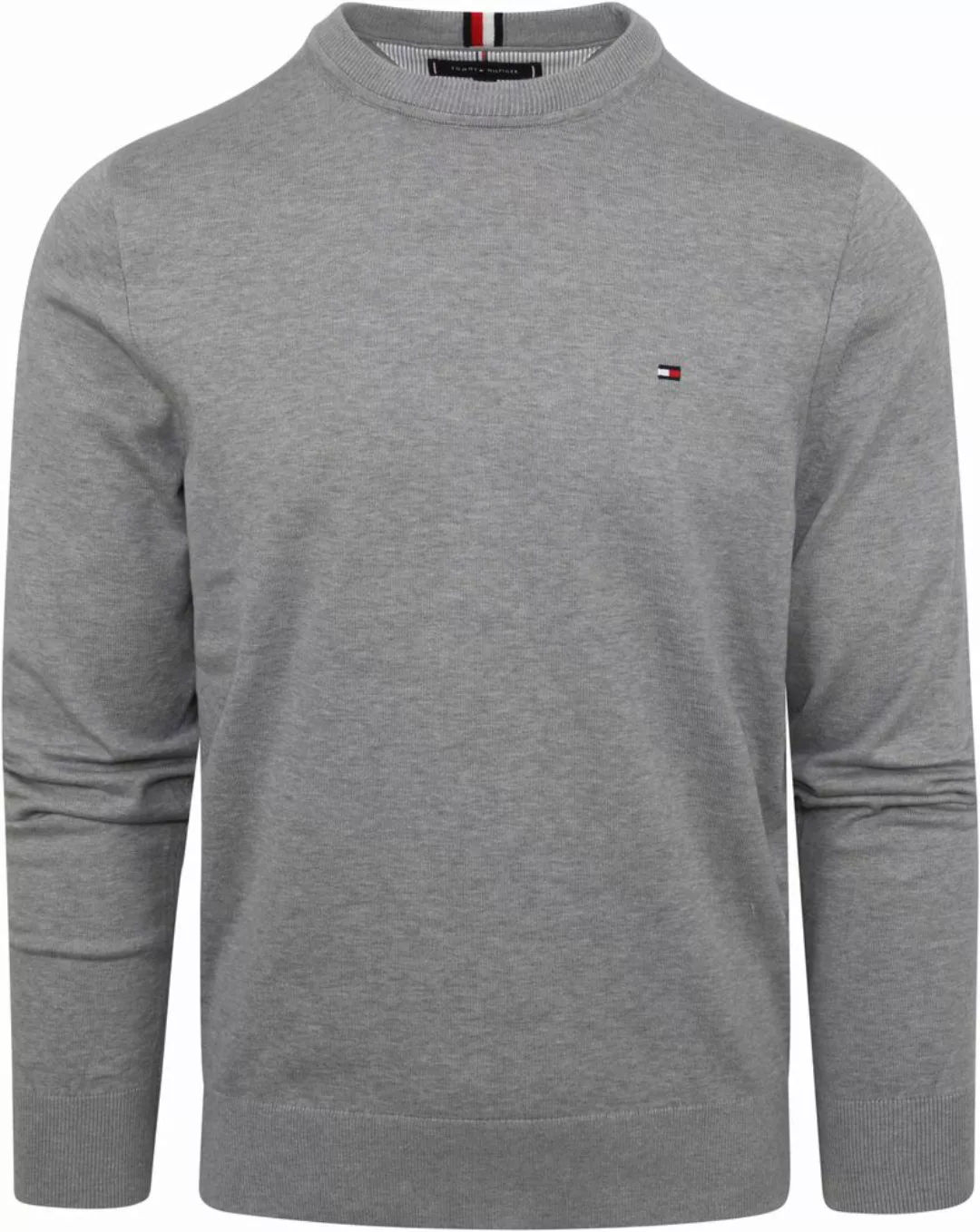 Tommy Hilfiger Pullover Rundhals Grau - Größe L günstig online kaufen