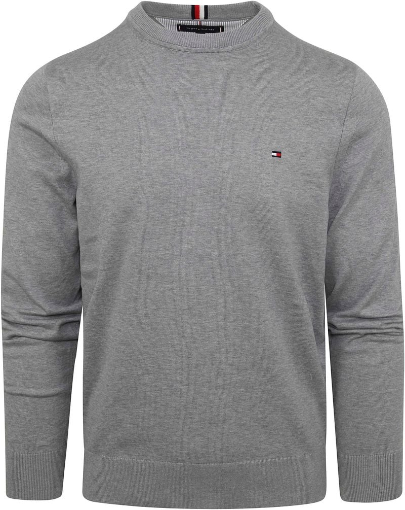 Tommy Hilfiger Pullover Rundhals Grau - Größe M günstig online kaufen