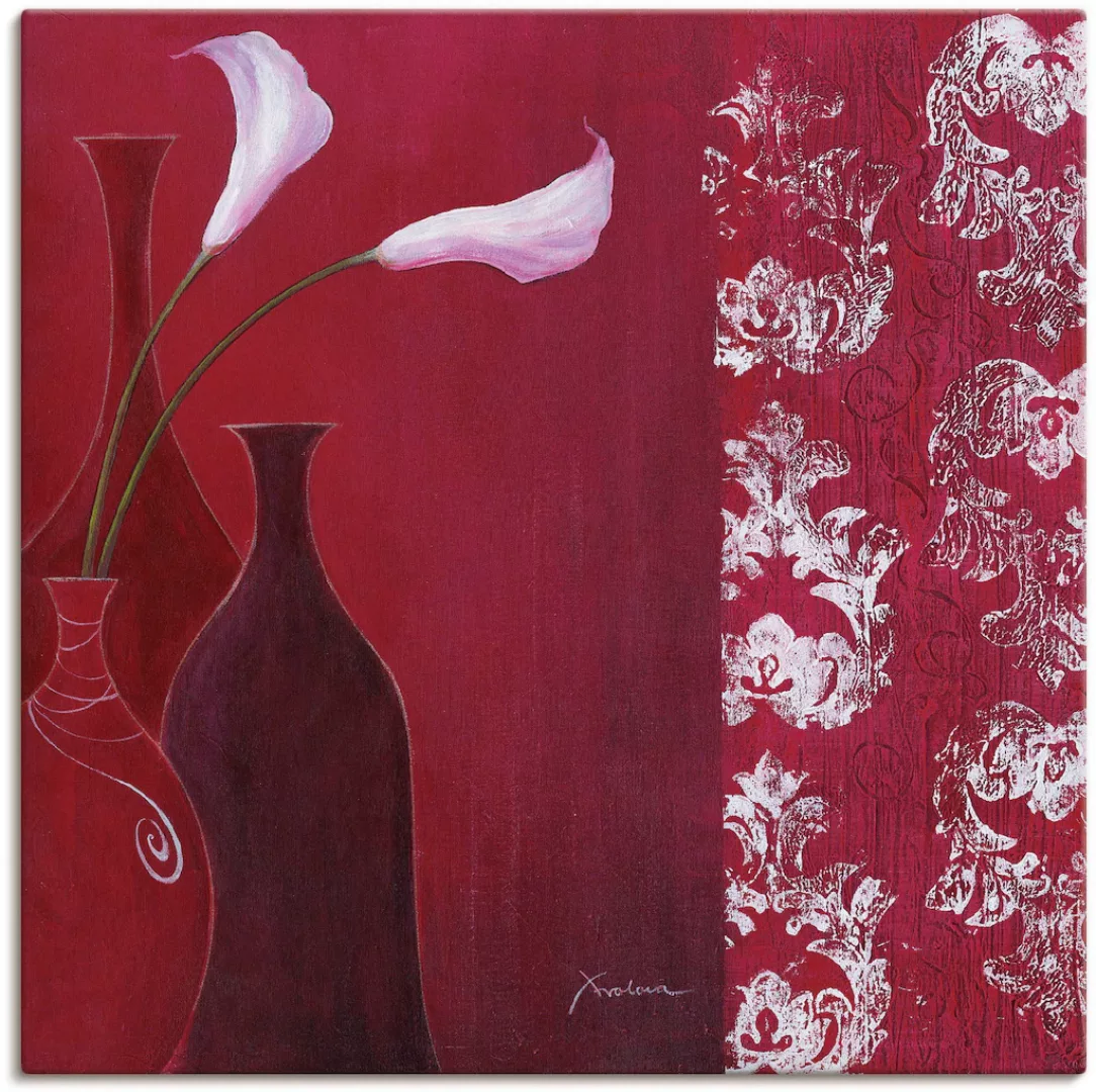 Artland Wandbild "Callas in Vase", Vasen & Töpfe, (1 St.), als Leinwandbild günstig online kaufen