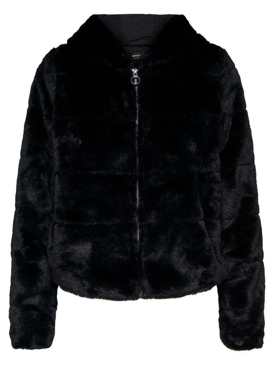 Only Chris Fur Hooded Jacke L Black günstig online kaufen