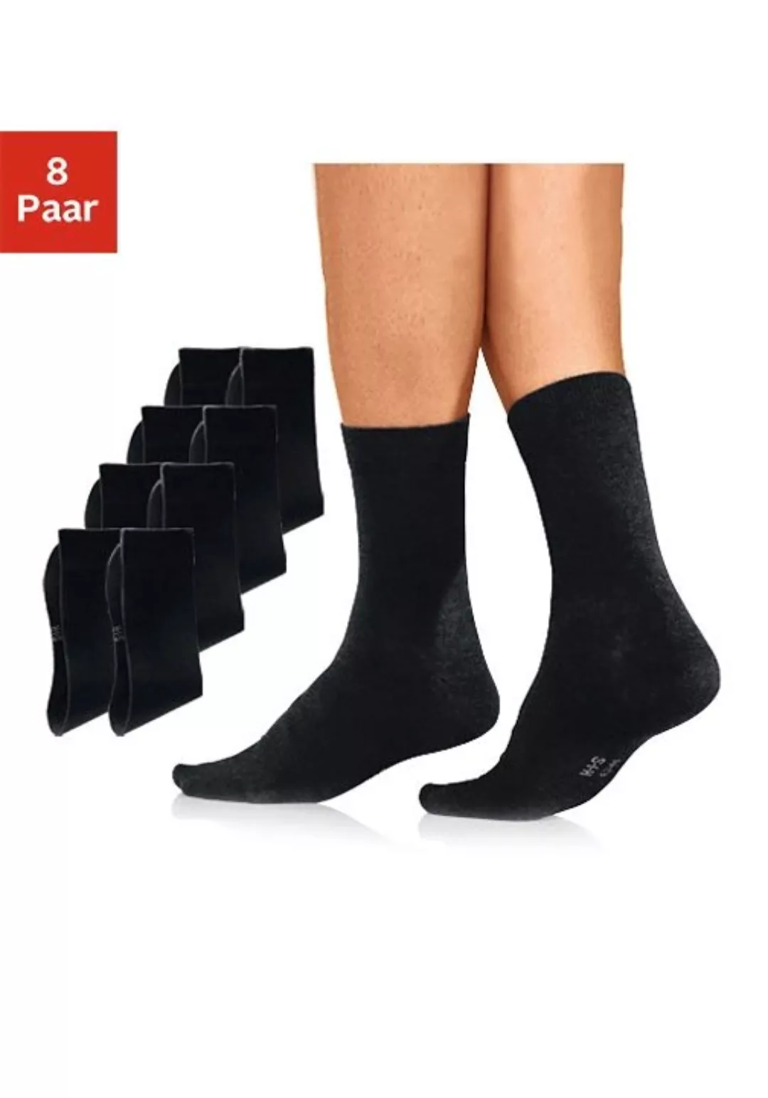 H.I.S Basicsocken, (Packung, 8 Paar), mit hohem Baumwollanteil günstig online kaufen