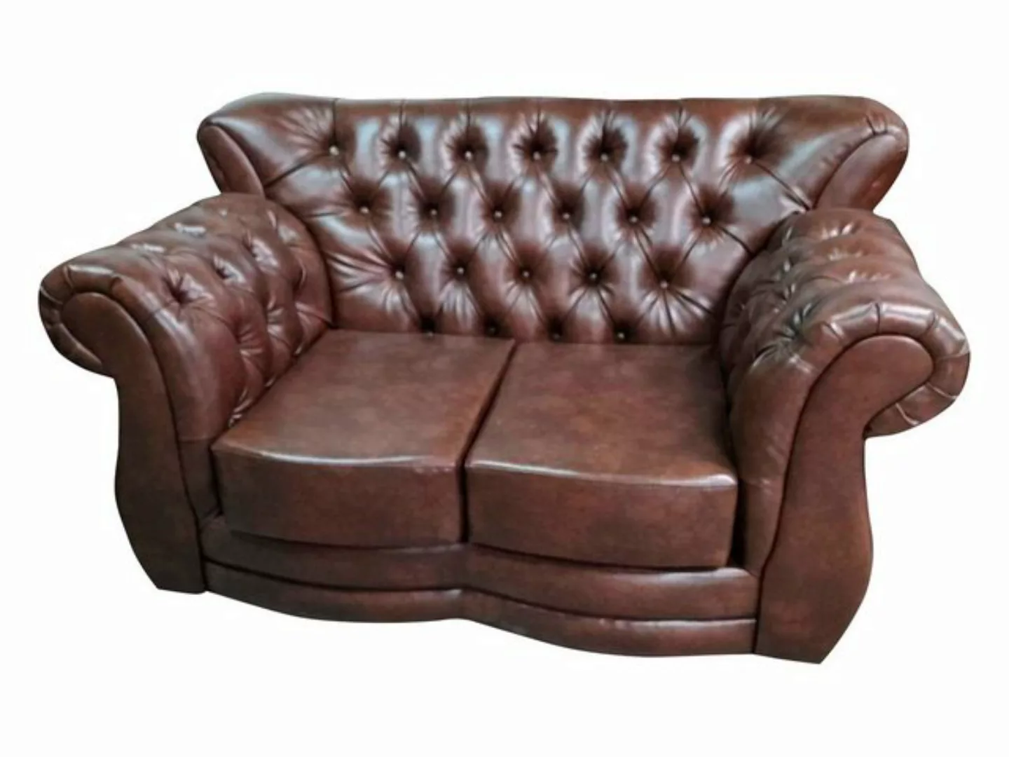 JVmoebel Sofa, Sofa Chesterfield Luxus Couch 2 Sitzer Sofas Braun Ledersofa günstig online kaufen