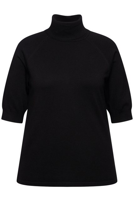 Ulla Popken Rollkragenpullover Pullover Rollkragen 3/4-Raglanarm Rippbündch günstig online kaufen