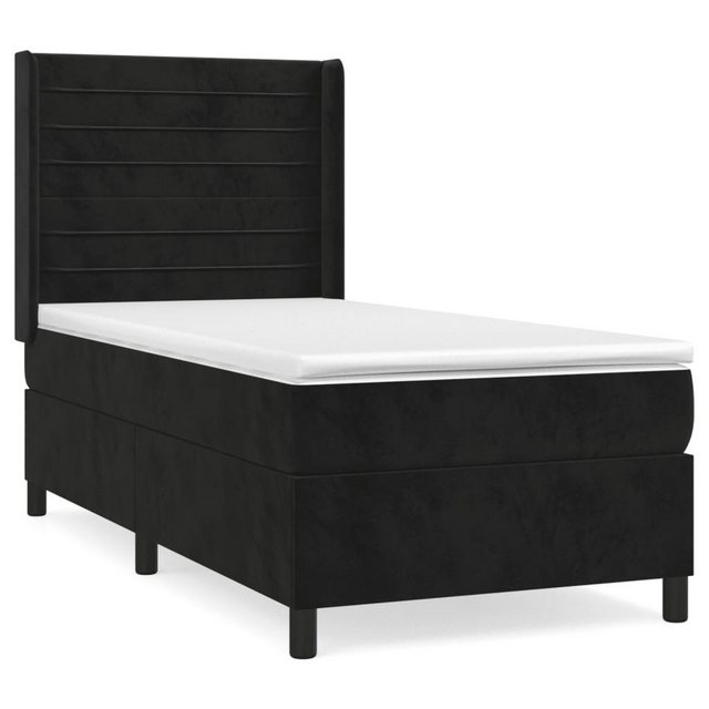 vidaXL Boxspringbett Boxspringbett mit Matratze Schwarz 100x200 cm Samt Bet günstig online kaufen