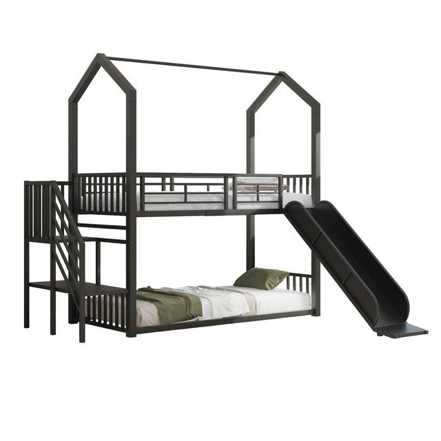 Flieks Etagenbett, Kinderbett Metallbett 90x200cm mit oberem Lattenrost und günstig online kaufen