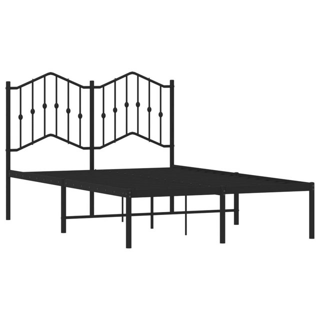 vidaXL Bettgestell Bettgestell mit Kopfteil Metall Schwarz 120x190 cm Bett günstig online kaufen