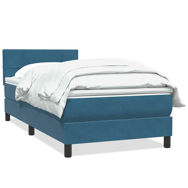 vidaXL Boxspringbett, Boxspringbett mit Matratze Dunkelblau 100x220 cm Samt günstig online kaufen