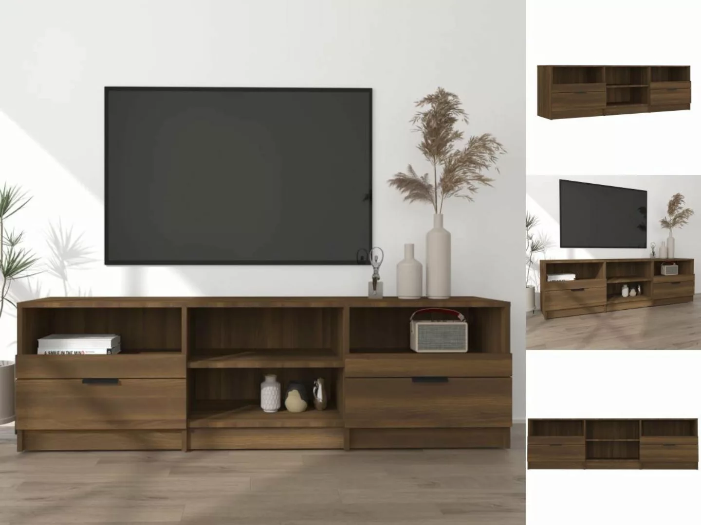vidaXL TV-Schrank TV-Schrank Braun Eichen-Optik 150x33,5x45 cm Holzwerkstof günstig online kaufen