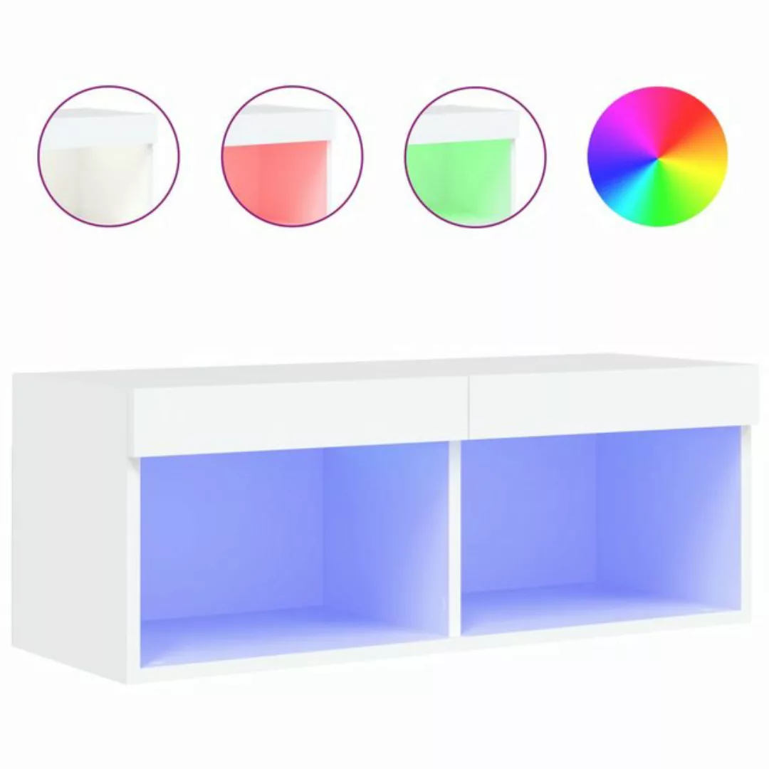 vidaXL TV-Schrank TV-Schrank mit LED-Leuchten Weiß 80x30x30 cm günstig online kaufen