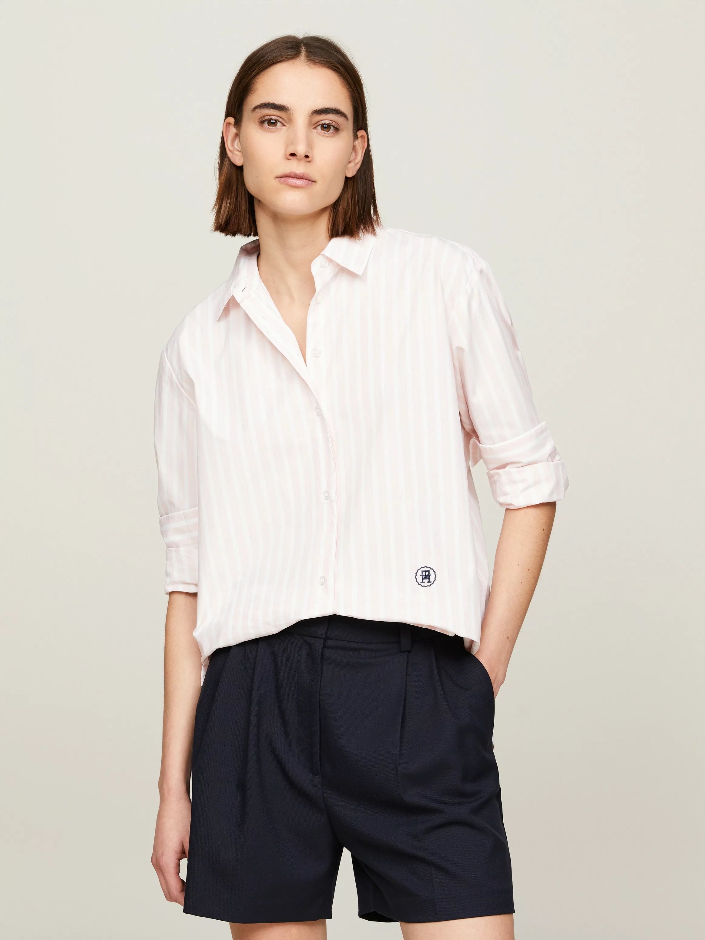 Tommy Hilfiger Hemdbluse "SMD STRIPE EASY FIT LS SHIRT", mit Längsstreifen günstig online kaufen