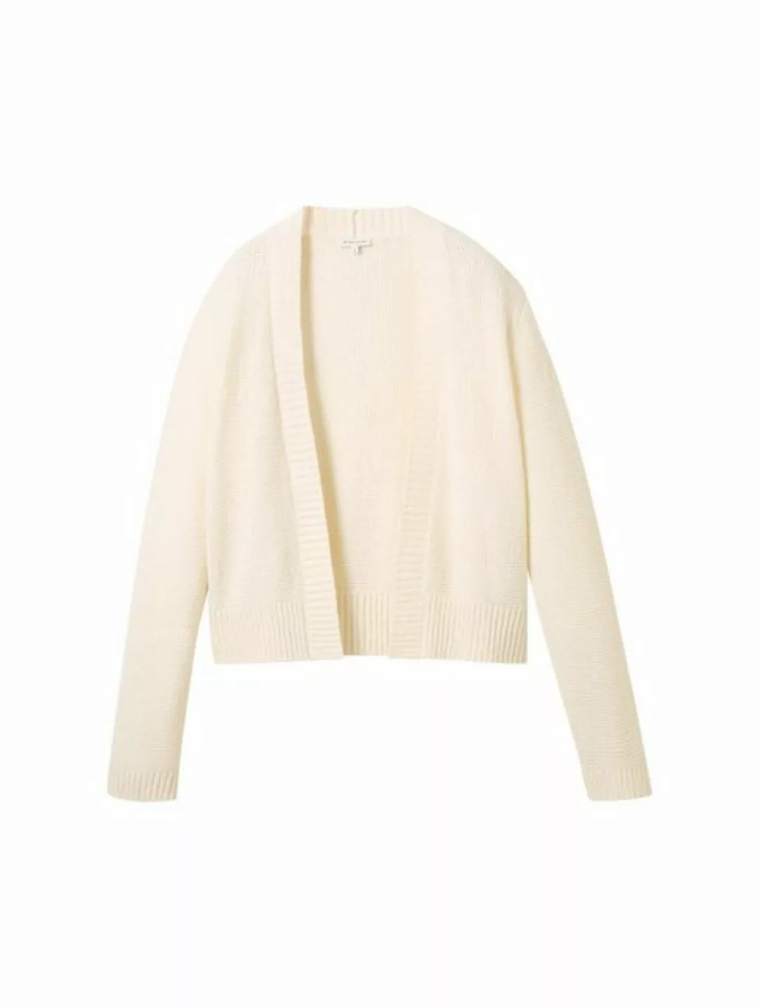 TOM TAILOR Strickjacke knit structured cardigan, Whisper White günstig online kaufen
