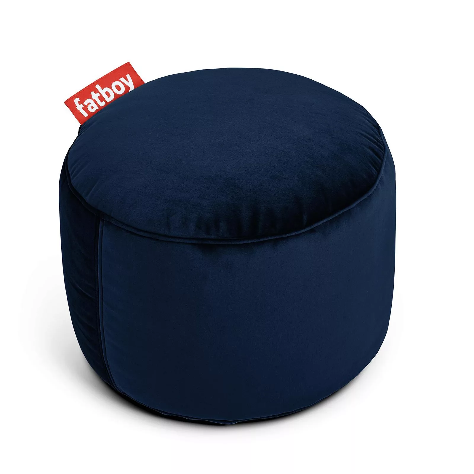 Fatboy - Point Pouf/Hocker Samt - dunkelblau/Samt/H 35cm / Ø 50cm günstig online kaufen