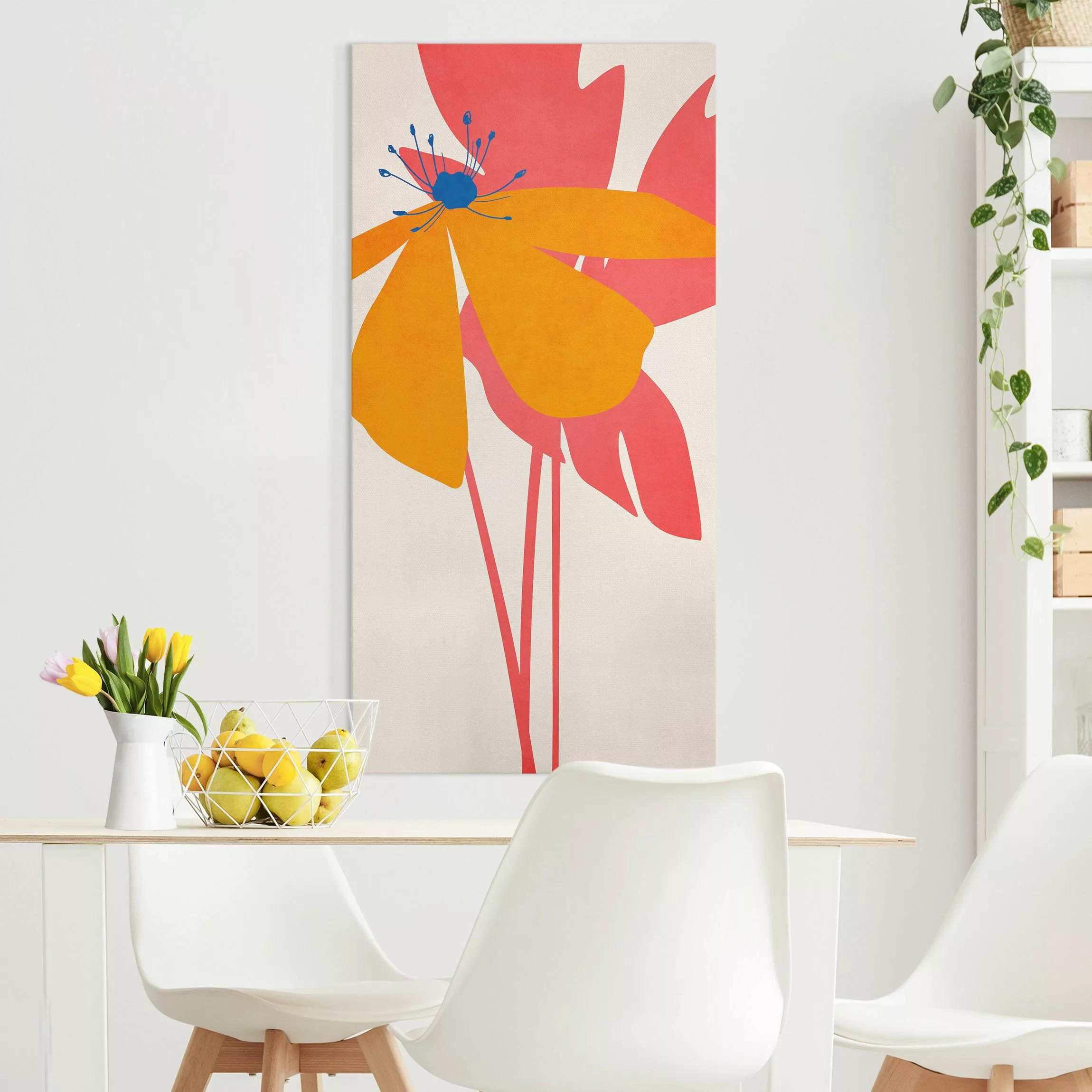 Leinwandbild Florale Schönheit Rosa und Orange günstig online kaufen