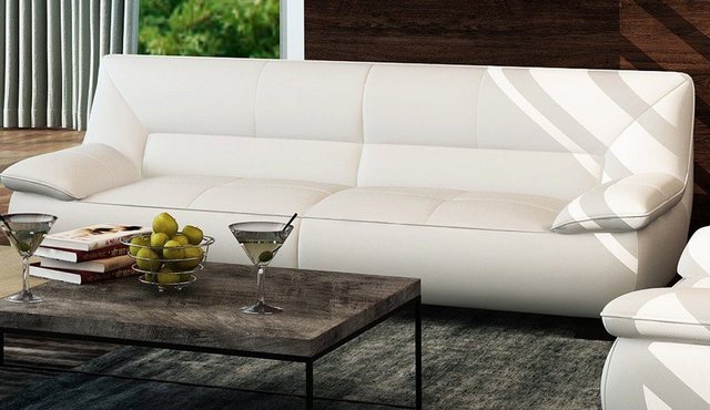 JVmoebel Sofa Graue Couch Polster 3 Sitzer Leder Sofas Couchen Sitz Design, günstig online kaufen