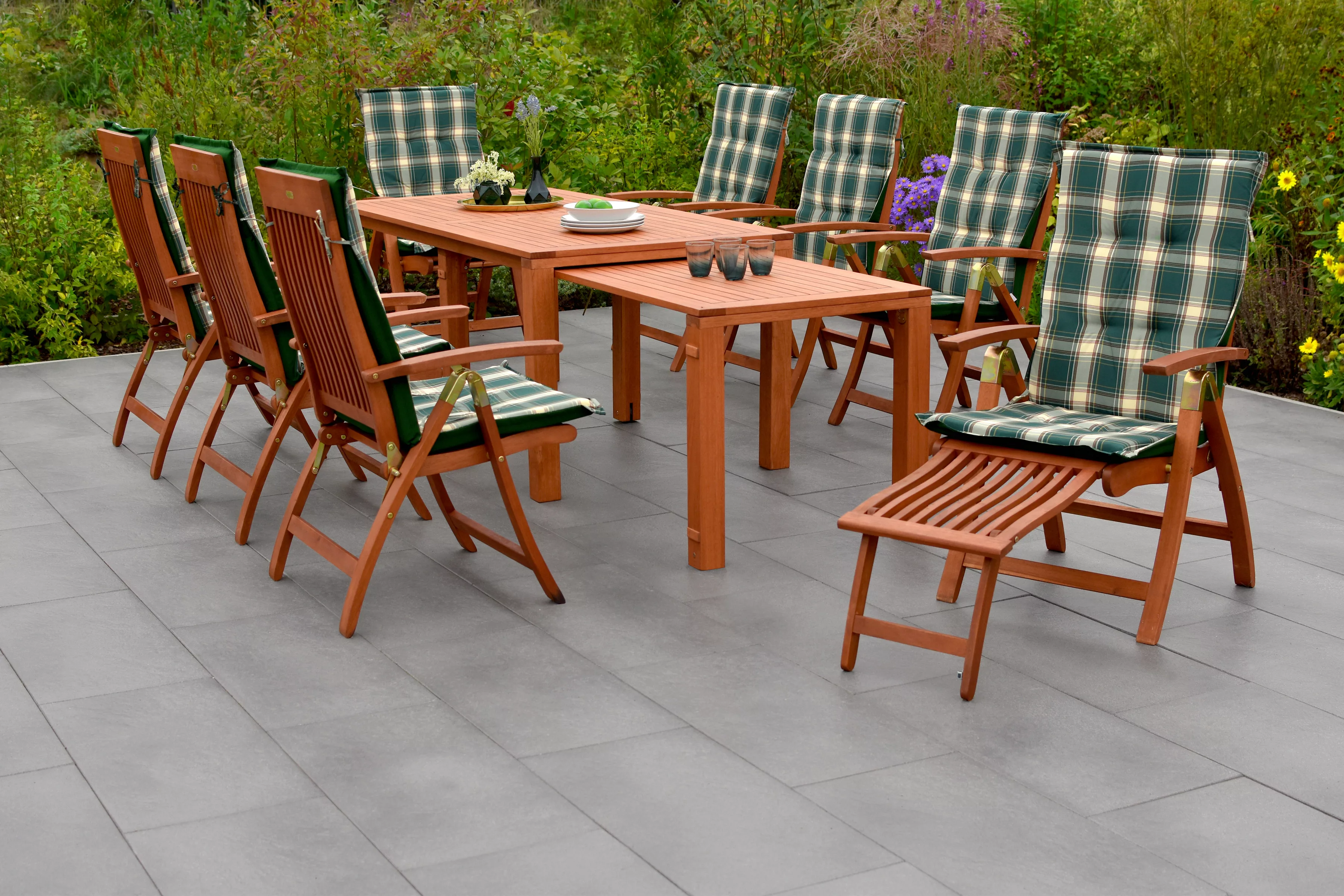 MERXX Garten-Essgruppe "Comodoro", (Set, 17 tlg.), 6 Klappsessel, 2 Klappse günstig online kaufen