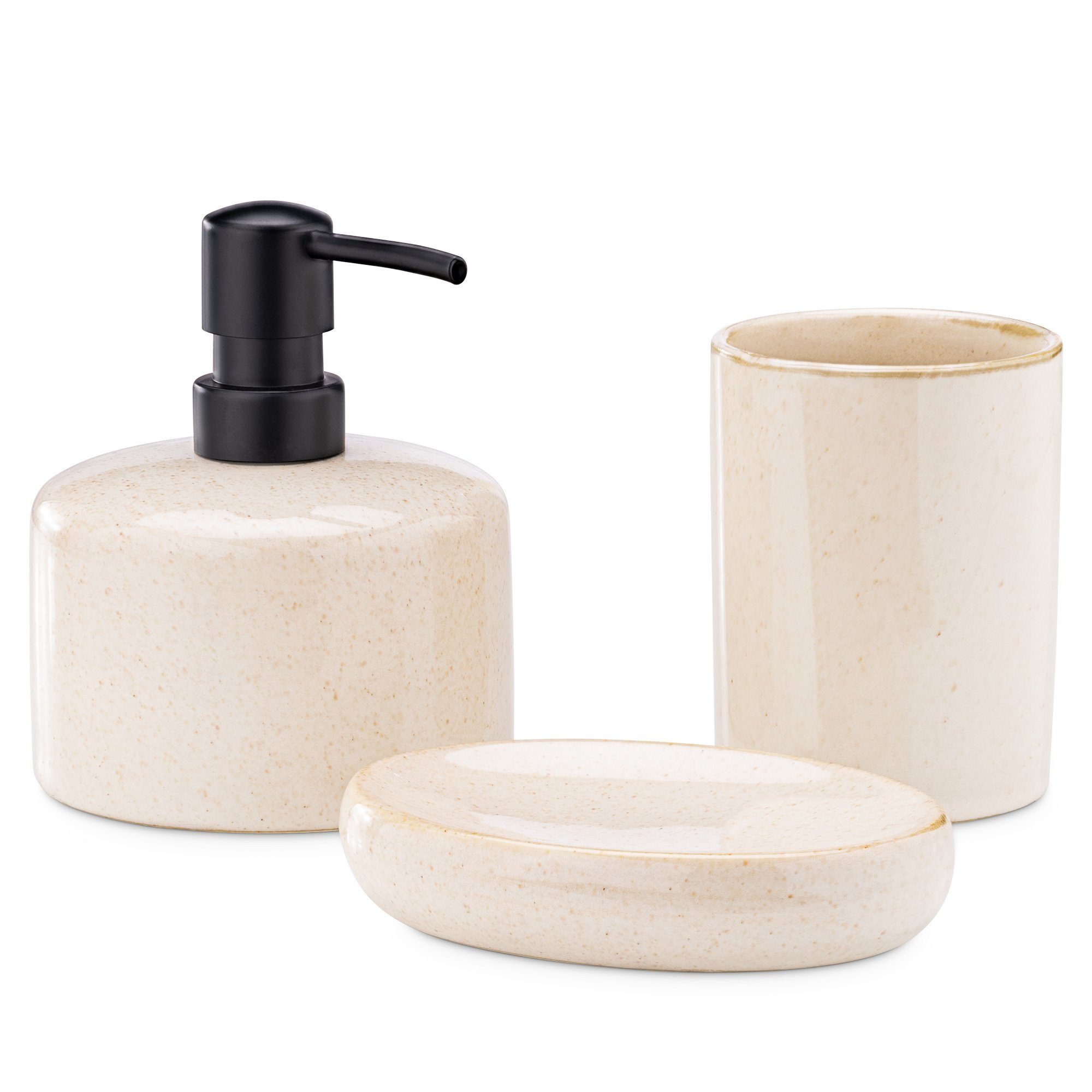 Navaris Badaccessoire-Set Badezimmer Set 3-teilig - günstig online kaufen