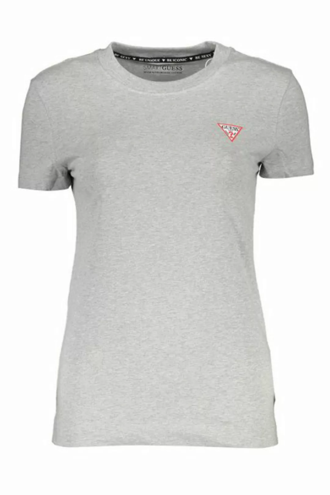 GUESS JEANS T-Shirt Damen Grau T-Shirt mit Rundhals & Logo - 95% günstig online kaufen