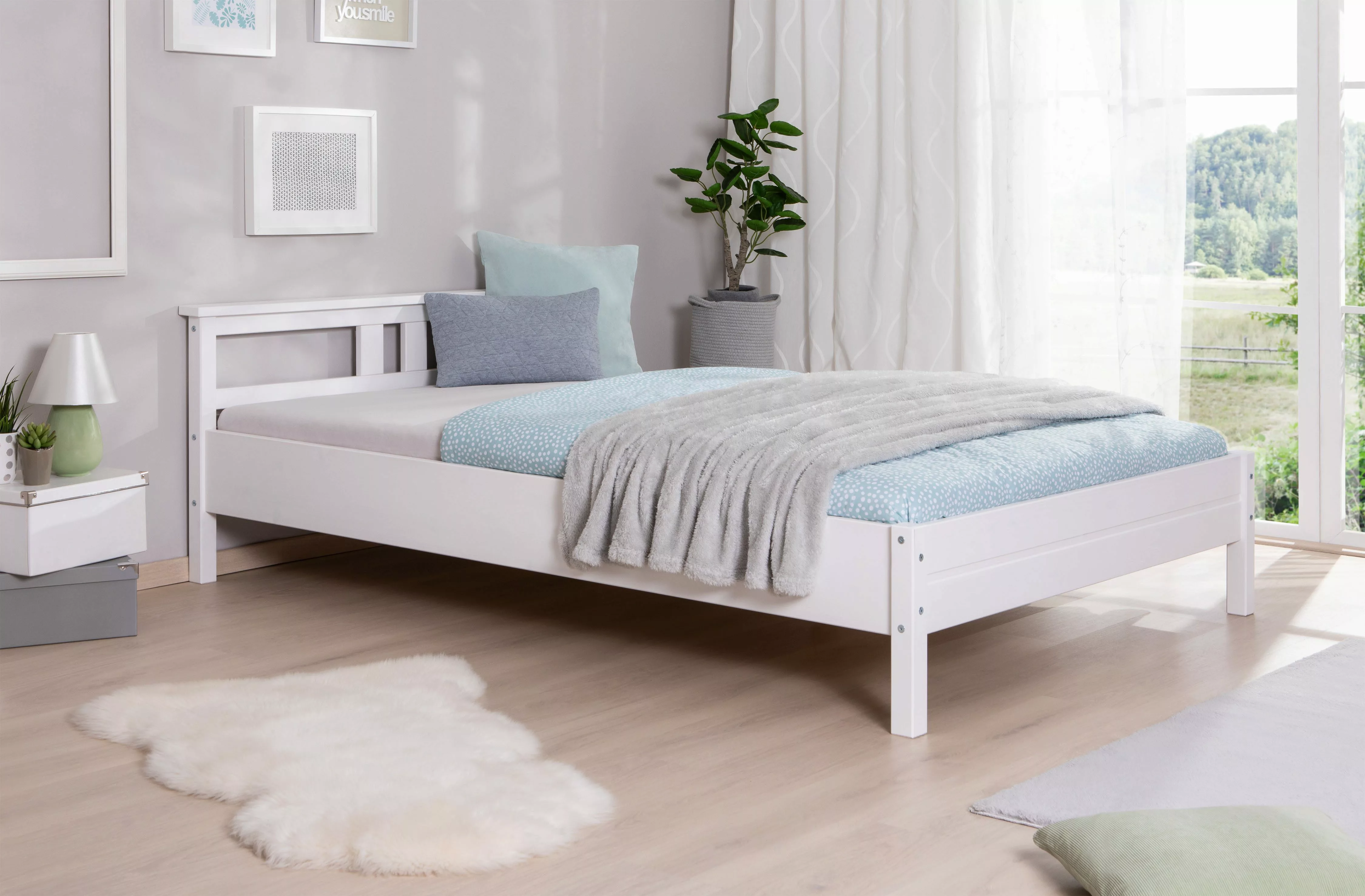 Ticaa Futonbett "Merci", Einzelbett, aus Kiefer Massivholz, inkl. Rollrost günstig online kaufen