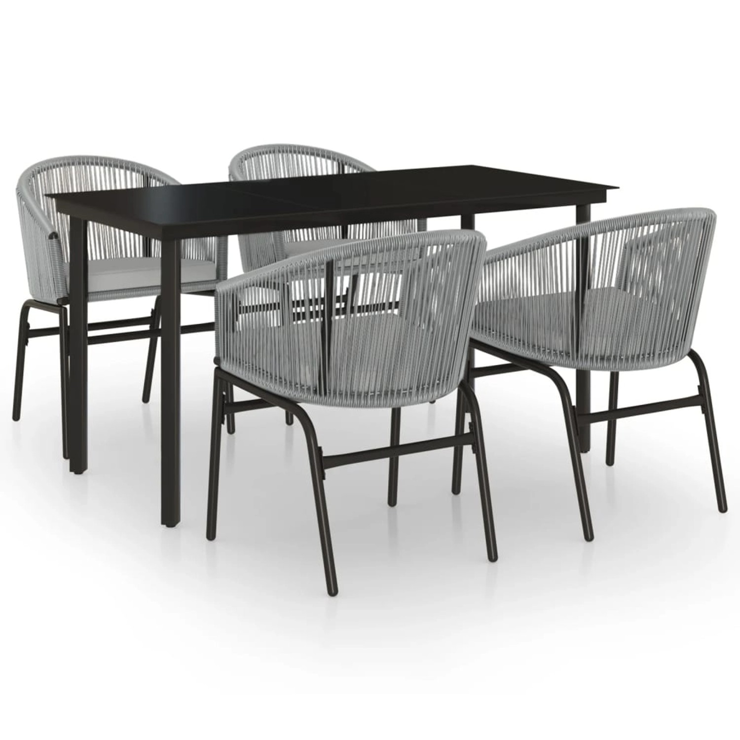 vidaXL 5-Tlg Garten-Essgruppe Grau 3099235 günstig online kaufen