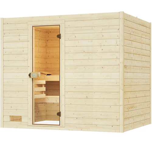 weka Sauna »Massivholzsauna VALIDA 4«, Blockbohlen, moderne Ganzglastür günstig online kaufen