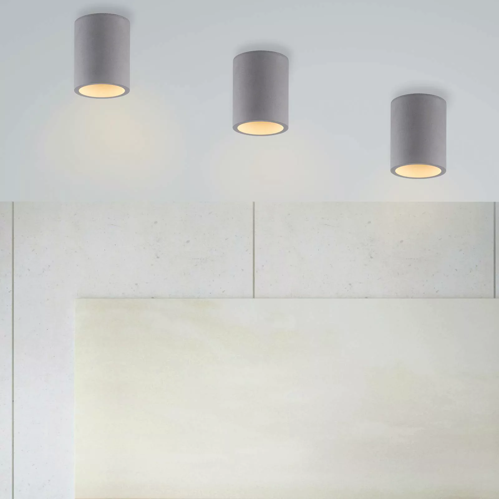 Paul Neuhaus Eton Deckenlampe aus Beton, rund günstig online kaufen