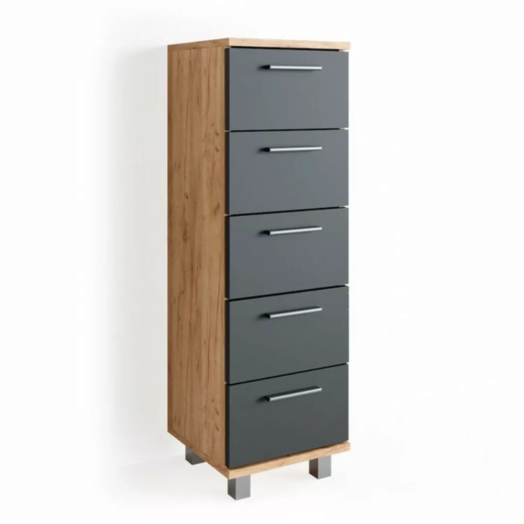 Vicco Midischrank Ilias, Eiche/Anthrazit, 30 x 95 cm Drehbar günstig online kaufen