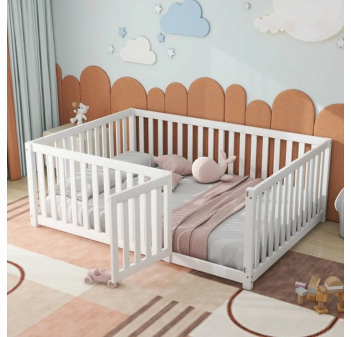 XDeer Kinderbett Kinderbett 140 x 200, Holzboden Bettrahmen mit, Zaun und T günstig online kaufen